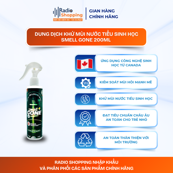 Chai xịt Smell Gone khử mùi nước tiểu 200ml